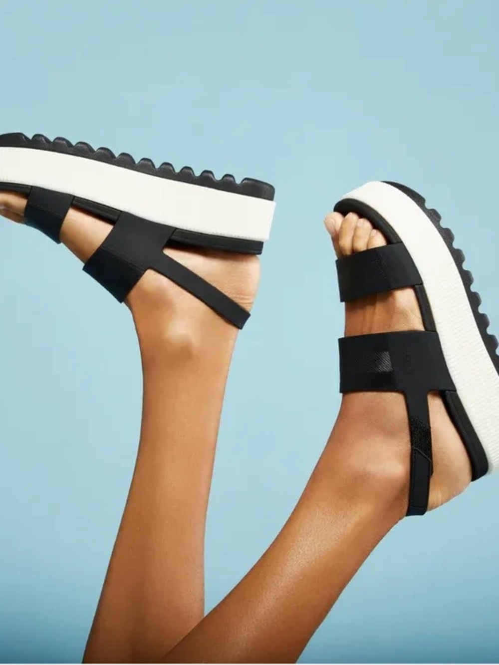 Reef Water Vista Higher Black Platform Sandals Women’s Size 7